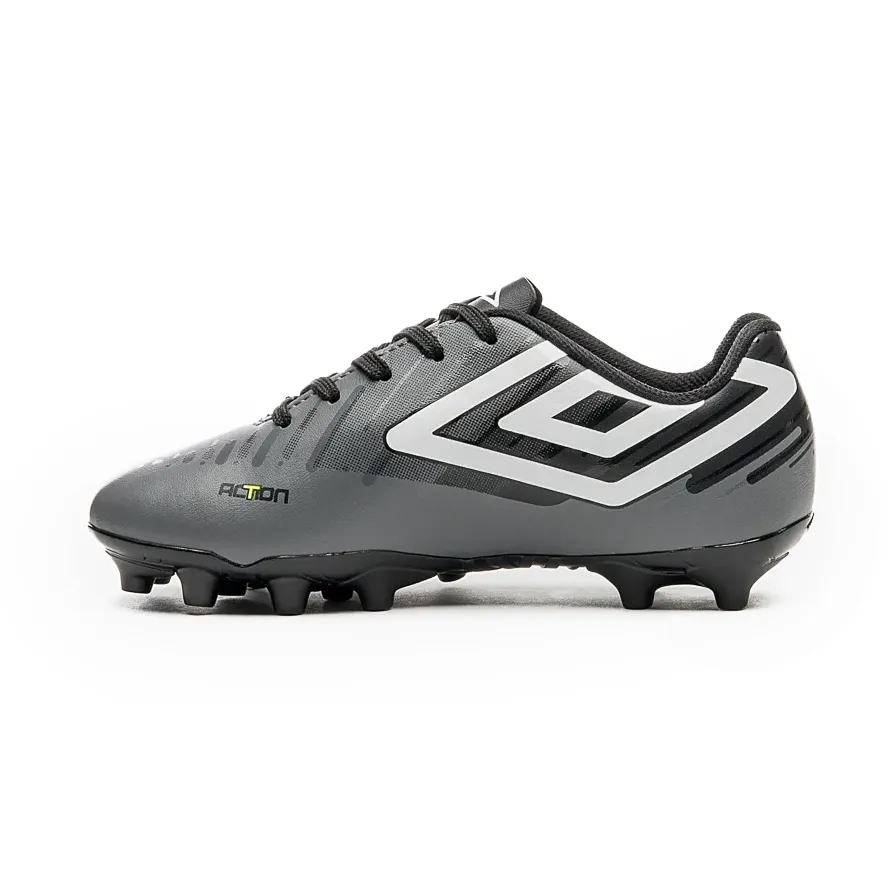 Umbro Chuteira ACTON JR FG U07FB00287-812 GrafitePretoBranco Sint -2-